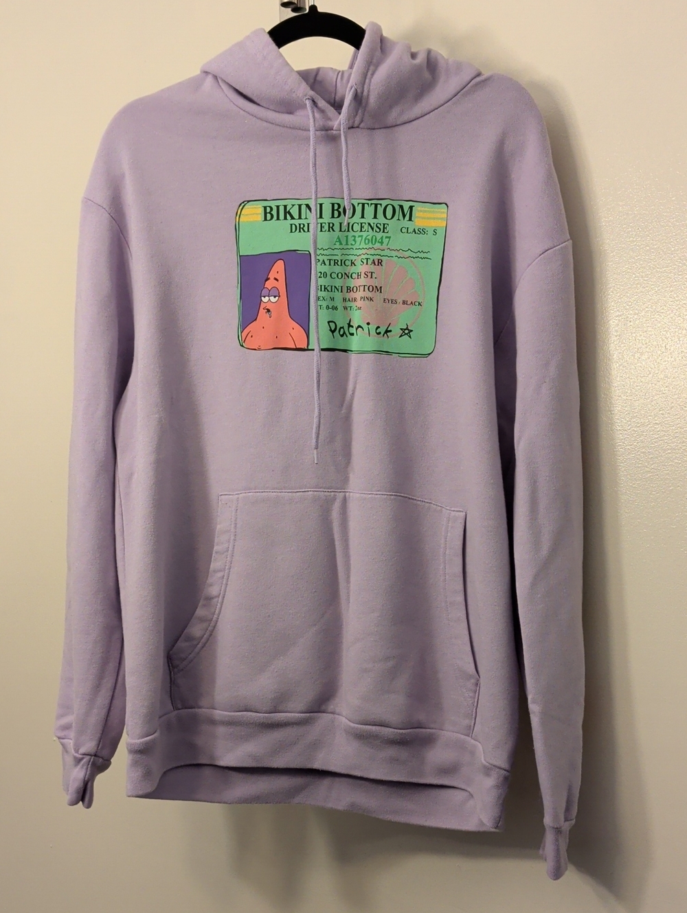 Patrick Star Bikini Bottom Lilac Graphic Hoodie - Men Sweater size Large